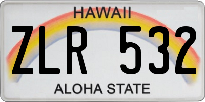 HI license plate ZLR532