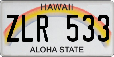 HI license plate ZLR533