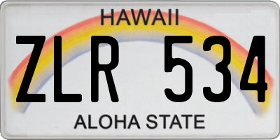 HI license plate ZLR534