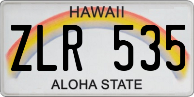 HI license plate ZLR535