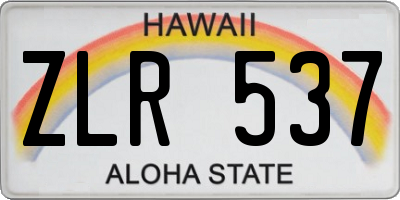 HI license plate ZLR537