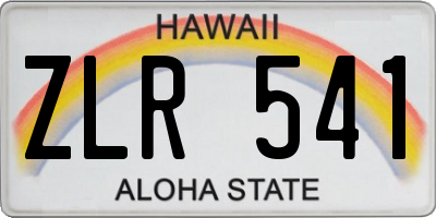 HI license plate ZLR541