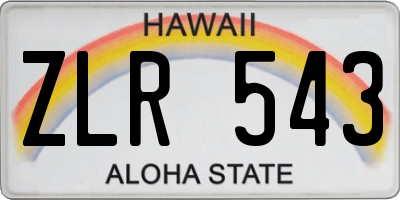 HI license plate ZLR543