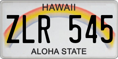 HI license plate ZLR545