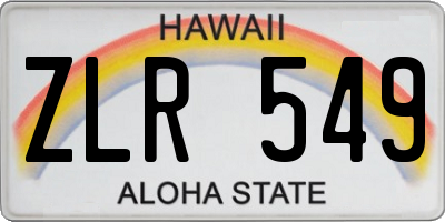 HI license plate ZLR549