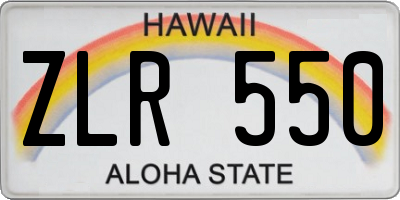 HI license plate ZLR550