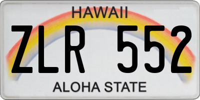HI license plate ZLR552