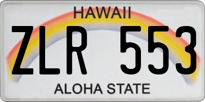 HI license plate ZLR553