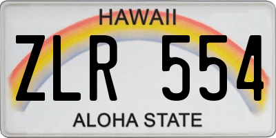 HI license plate ZLR554