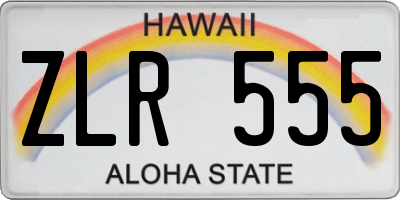 HI license plate ZLR555