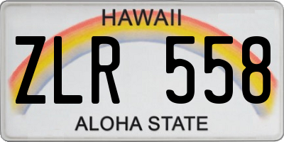HI license plate ZLR558
