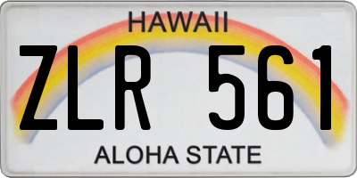 HI license plate ZLR561
