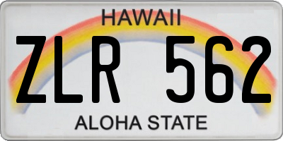 HI license plate ZLR562