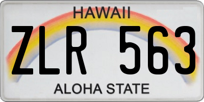 HI license plate ZLR563