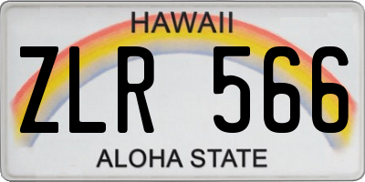HI license plate ZLR566
