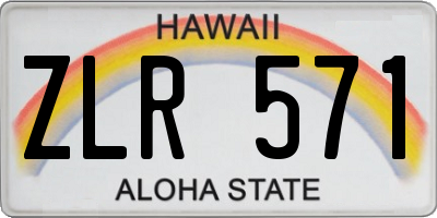 HI license plate ZLR571