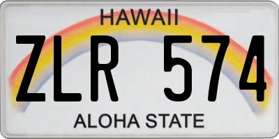 HI license plate ZLR574