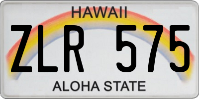 HI license plate ZLR575