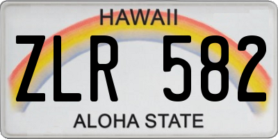 HI license plate ZLR582