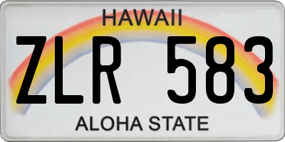 HI license plate ZLR583