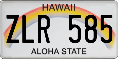 HI license plate ZLR585