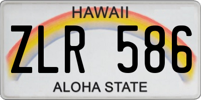 HI license plate ZLR586