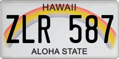 HI license plate ZLR587