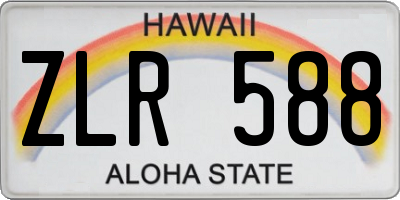 HI license plate ZLR588
