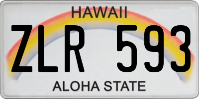 HI license plate ZLR593