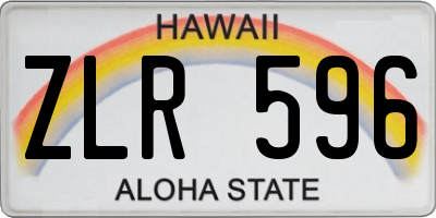 HI license plate ZLR596