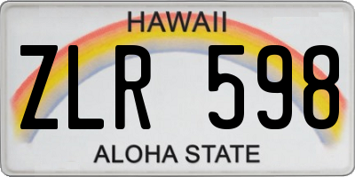 HI license plate ZLR598