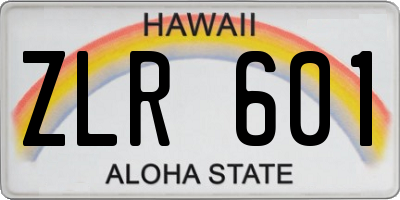 HI license plate ZLR601