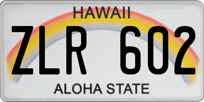 HI license plate ZLR602