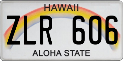 HI license plate ZLR606