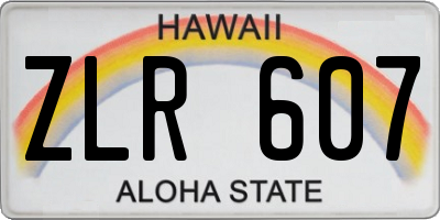 HI license plate ZLR607