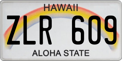 HI license plate ZLR609