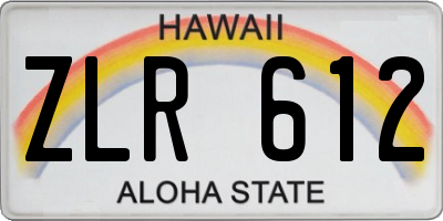 HI license plate ZLR612