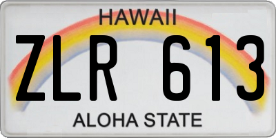 HI license plate ZLR613