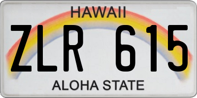 HI license plate ZLR615
