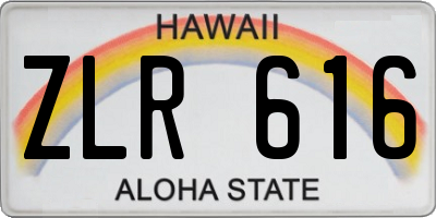HI license plate ZLR616