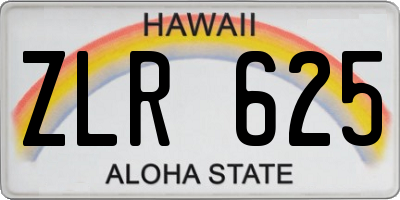 HI license plate ZLR625