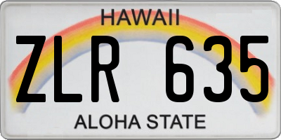 HI license plate ZLR635
