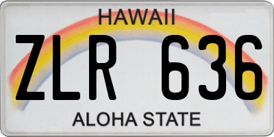 HI license plate ZLR636