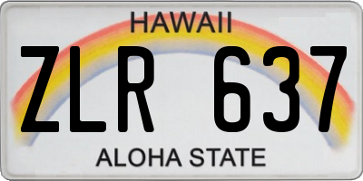 HI license plate ZLR637