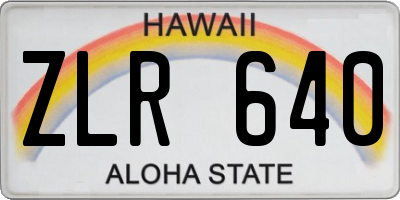 HI license plate ZLR640