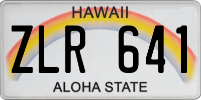 HI license plate ZLR641