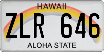 HI license plate ZLR646