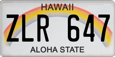HI license plate ZLR647
