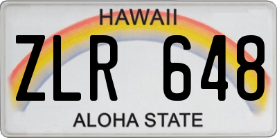 HI license plate ZLR648