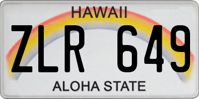 HI license plate ZLR649